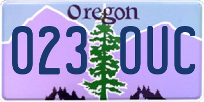 OR license plate 023OUC