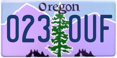 OR license plate 023OUF