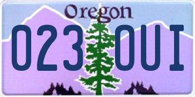 OR license plate 023OUI