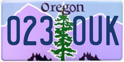 OR license plate 023OUK