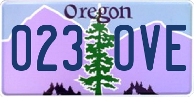 OR license plate 023OVE