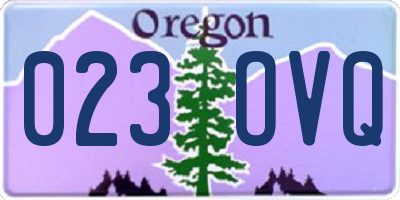 OR license plate 023OVQ