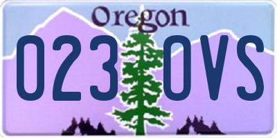 OR license plate 023OVS