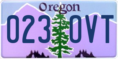 OR license plate 023OVT