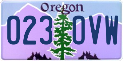 OR license plate 023OVW