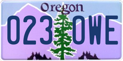 OR license plate 023OWE