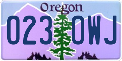 OR license plate 023OWJ