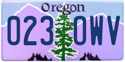 OR license plate 023OWV