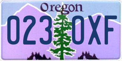 OR license plate 023OXF