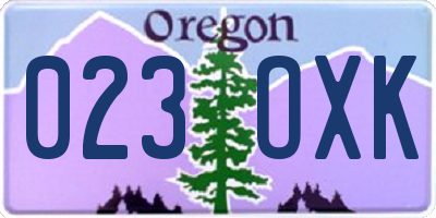 OR license plate 023OXK