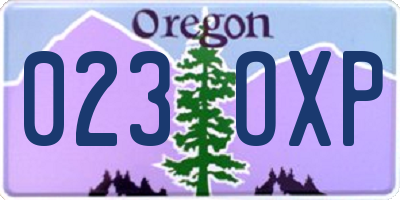 OR license plate 023OXP