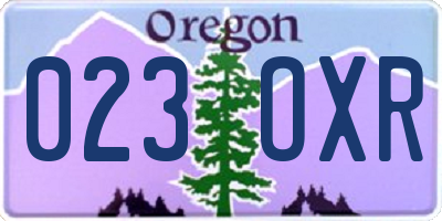 OR license plate 023OXR