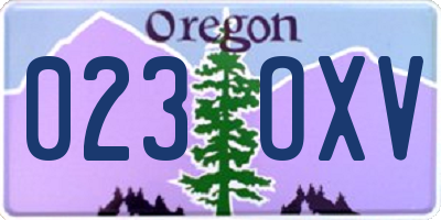 OR license plate 023OXV