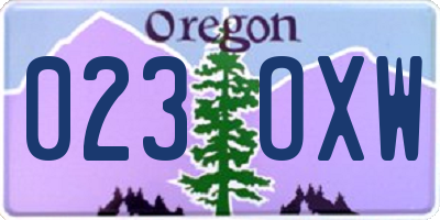 OR license plate 023OXW