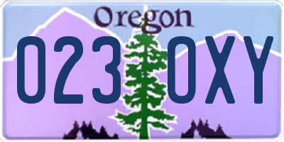 OR license plate 023OXY