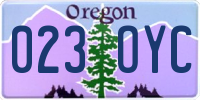 OR license plate 023OYC