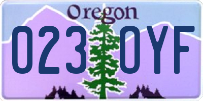 OR license plate 023OYF