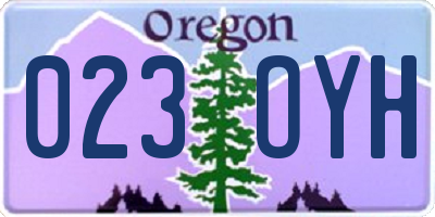 OR license plate 023OYH