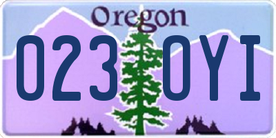 OR license plate 023OYI
