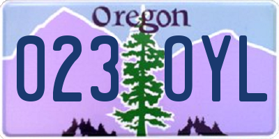 OR license plate 023OYL