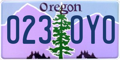 OR license plate 023OYO