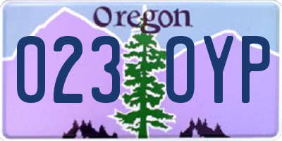 OR license plate 023OYP