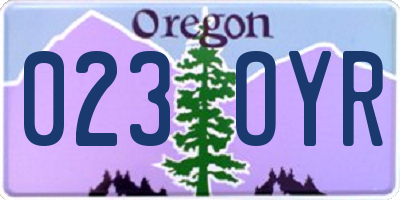 OR license plate 023OYR