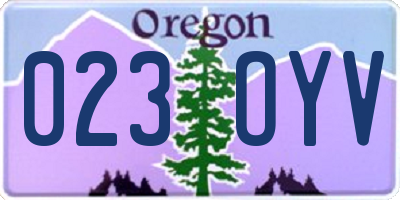 OR license plate 023OYV