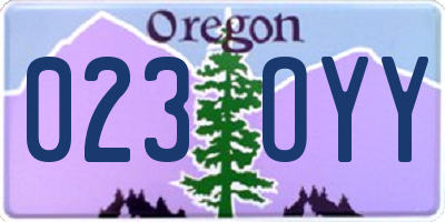 OR license plate 023OYY