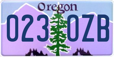 OR license plate 023OZB