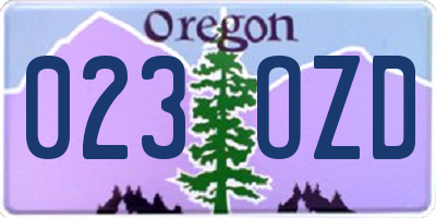 OR license plate 023OZD