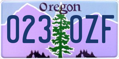 OR license plate 023OZF