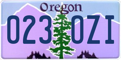 OR license plate 023OZI