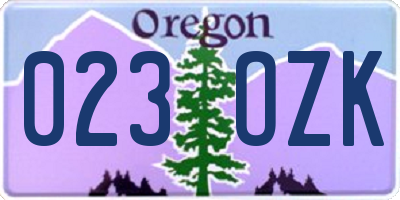 OR license plate 023OZK
