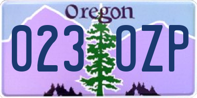 OR license plate 023OZP