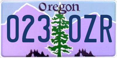 OR license plate 023OZR