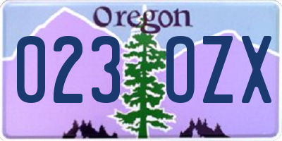 OR license plate 023OZX
