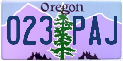 OR license plate 023PAJ