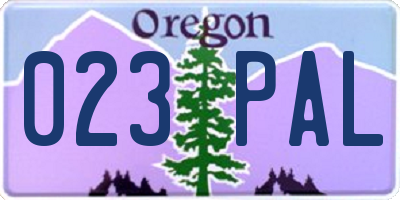 OR license plate 023PAL