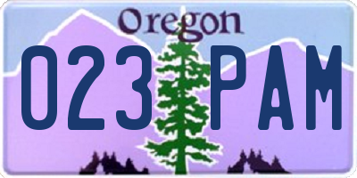 OR license plate 023PAM