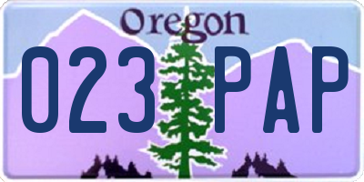OR license plate 023PAP