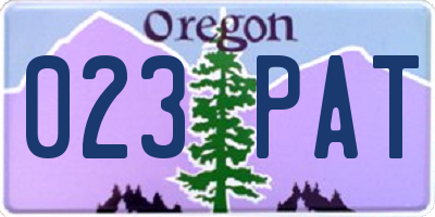 OR license plate 023PAT