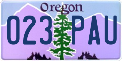 OR license plate 023PAU