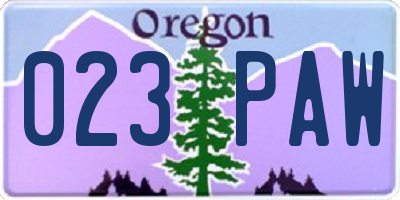 OR license plate 023PAW
