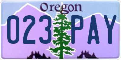OR license plate 023PAY