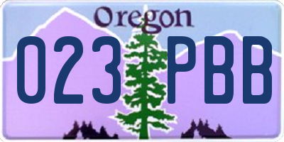 OR license plate 023PBB