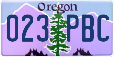 OR license plate 023PBC