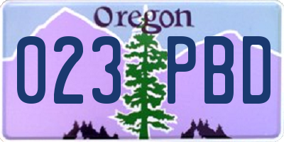 OR license plate 023PBD