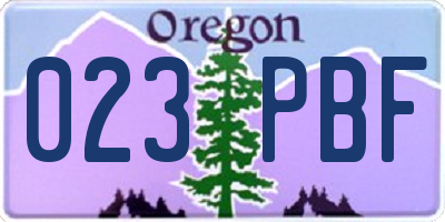 OR license plate 023PBF