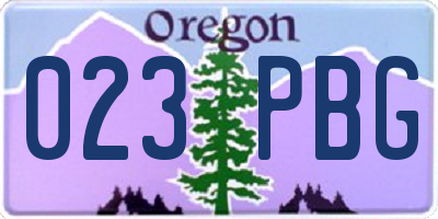 OR license plate 023PBG